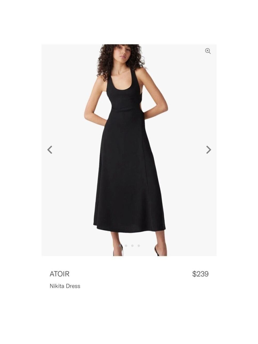 Women's ATOIR Black Nikita Midi Dress Size 4